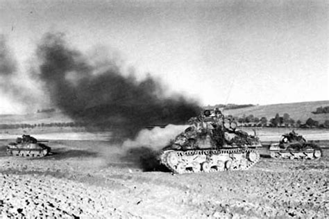 8th Tank Battalion M4 Sherman Damaged By German Fire During German