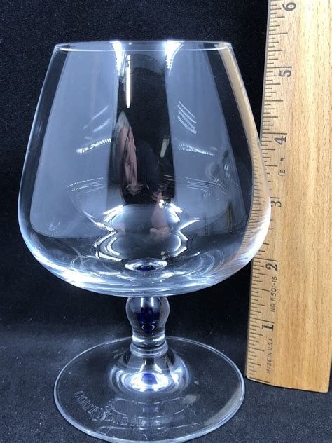 courvoisier cognac brandy crystal snifter glass cobalt blue teardrop stem ebay