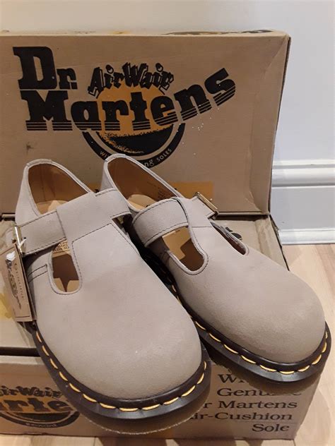 Dr Martens T Bar Mary Janes Natural Suede Made In England Various Sizes