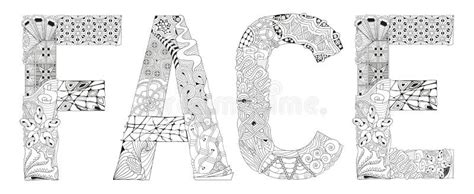 Word Face For Coloring Vector Decorative Zentangle Object Stock Vector