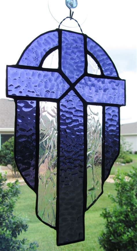 Stained Glass Cross Christian Cross Sun By Pinwheelstainedglass