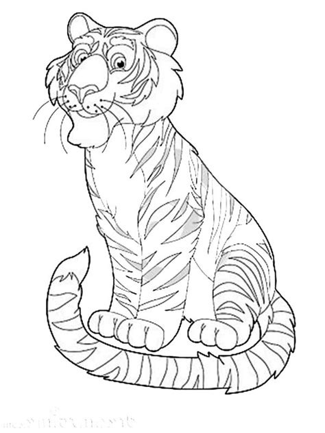 Funny coloring has the best coloring pages to color. Happy Safari With Exotic Animal Tiger Coloring Page ...