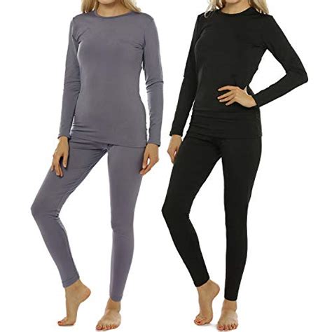 Vicherub 2 Sets Women S Thermal Underwear Set Long Johns With Fleece Lined Ultra Soft Top