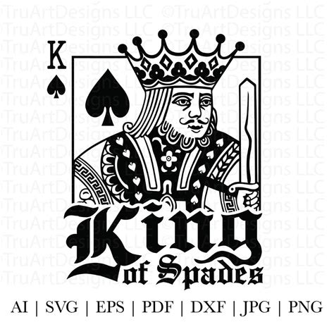 King Png King Of Spades Svg King Png Playing Card Svg King Etsy