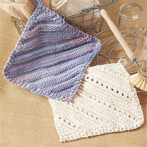 Free Knitting Pattern Bernat Eyelet And Ridge Dishcloth Pattern