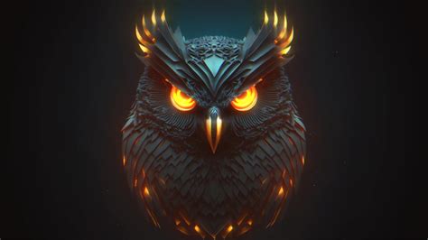Mechanical Flame Owl Live Wallpaper