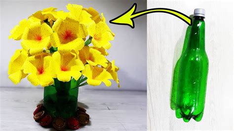 How To Transform Plastic Bottle Into Cute Flower Vase Diy Made By