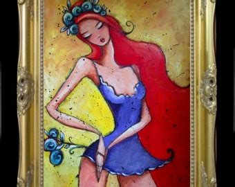 Nude Woman Fox Painting Original Art One Of A Kind Wall