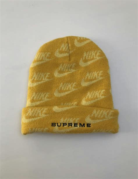 Supreme 🍋rare🍋 Nike Supreme Jasquard Logos Beanie Grailed