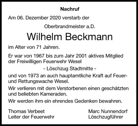 Traueranzeigen Von Wilhelm Beckmann Trauer Lokalkompass De My Xxx Hot