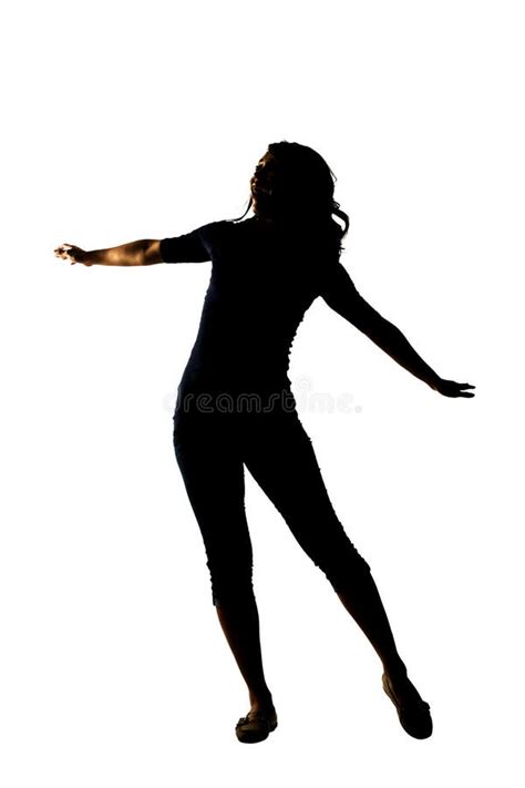 Silhouette Of Young Asian Woman Stock Image Image Of Play Relax