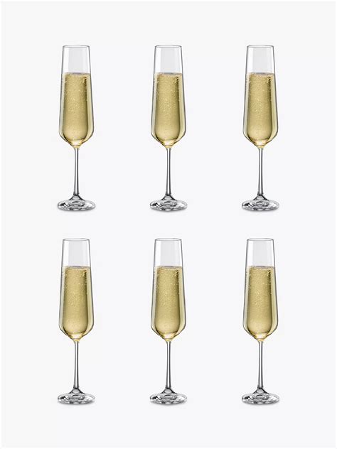 Dartington Crystal Simplicity Champagne Flutes 200ml Set Of 6 Clear At John Lewis And Partners