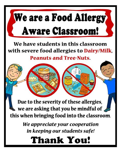 Thriving With Allergies Dairy Free Classroom Poster