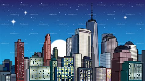 Modern City Background Cartoon Clipart Vector Friendlystock