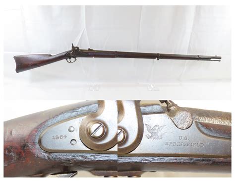 Antique Civil War Springfield Us Model 1863 62 Cal Perc Rifle