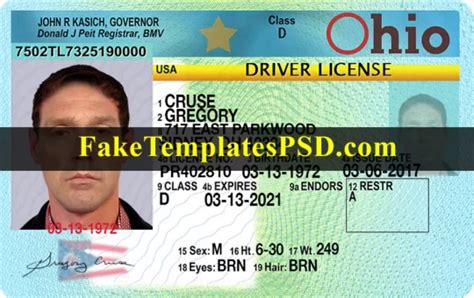 Free Ohio Drivers License Template Archives Fake Templates Psd