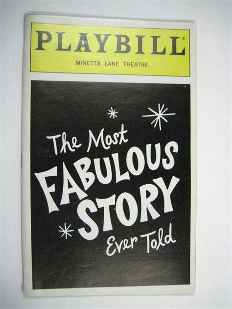 Most Fabulous Story Ever Told Playbill 1999 Minetta Lane Theatre Paul