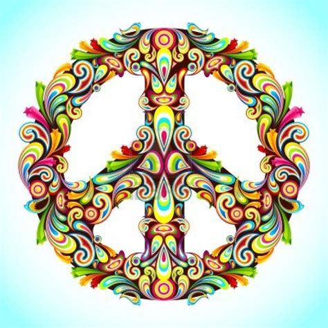 Illustration Of Peace Sign Made Of Colorful Swirl Peace Sign Peace