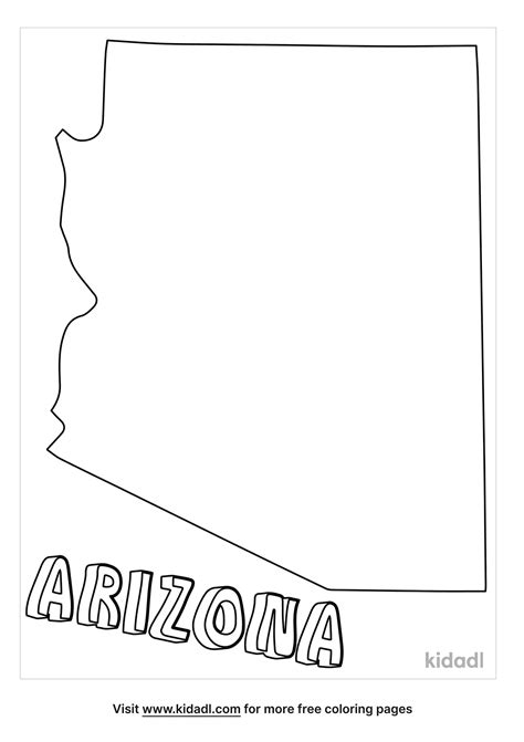Free Arizona State Map Coloring Page Coloring Page Printables Kidadl