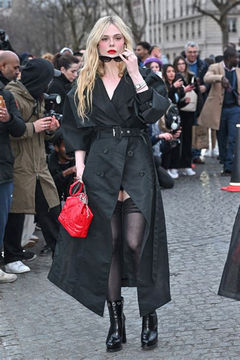 Elle Fanning Alexander Mcqueen Fashion Show Paris Fall Winter