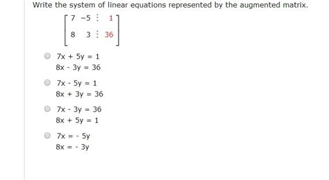 Solved Write The System Of Linear Equations Represented B