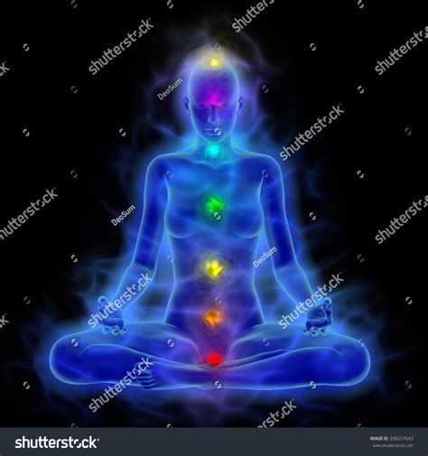 Human Energy Body Aura Chakra Meditation Stock Illustration 338257643