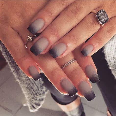 Black And Silver Ombre Nail Designs