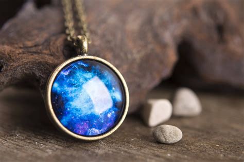 Galaxy Necklace Space Necklace Nebula Necklace Cosmos Etsy Space