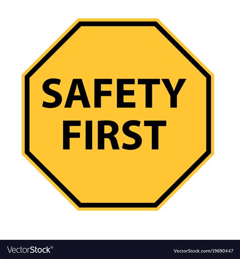 Safety First Logo On White Background Royalty Free Vector