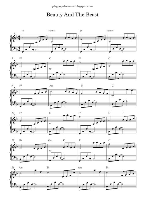 Beginner Free Printable Piano Sheet Music For Popular Songs Printable