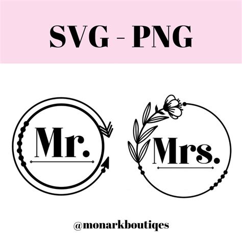 Mr And Mrs Svg Mr And Mrs Png Mrs Mr Svg Png Cut File Cricut Cut