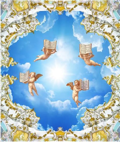 3d Ceiling Murals Wallpaper Custom Photo Non Woven Angel Bible Of