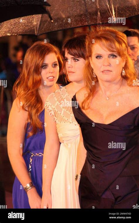 Sarah Ferguson With Princess Beatrice And Eugenie At The Young Victoria