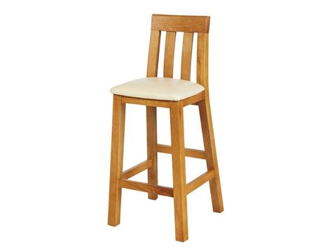 Billy Cream Leather Tall Kitchen Stools Made From Solid American Oak