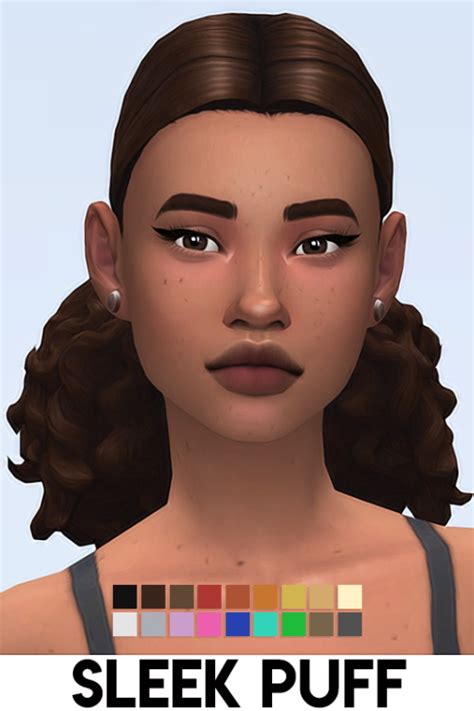 Imvikais Sleek Puff Hair Long Hairstyles Sims 4 Hairs Sims 4 Cc