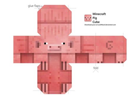 Pig Cube Papercraft Minecraft Pig Paper Crafts Papercraft Printable