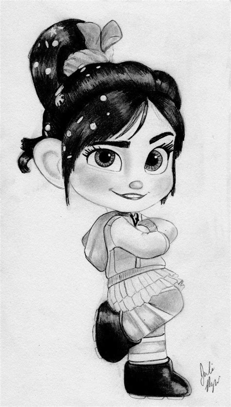 Vanellope Von Schweetz Graphite Drawing By Julesrizz Penci Disney