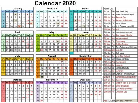Calendar 2020 Year Printable Pdf 2020 Calendar All Countries In 2020