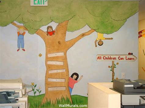 Behold, 17 of our favorite mural ideas that transform blank walls into pieces of art. Preschool Wall Murals - Daycare Murals - Playroom - Mural ...