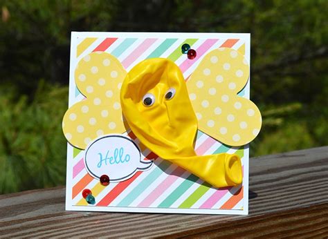 Use the rest of the confetti to write a short notice to the card. Elephant Balloon Card
