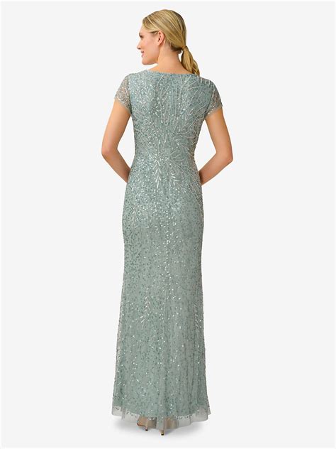 adrianna papell beaded mermaid maxi dress frosted sage at john lewis and partners