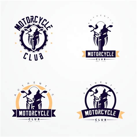 Colección Logos De La Insignia De La Motocicleta Vector Gratis