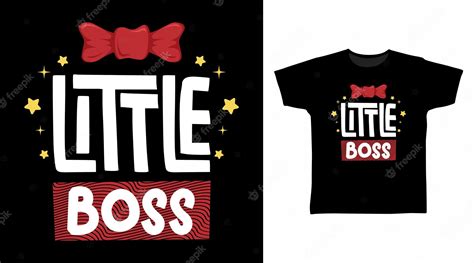 premium vector little boss typography art t shirt designs