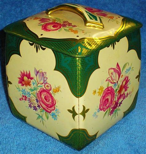 Lovely Vintage Tea Caddy Decorative Tin Made In Western Germany