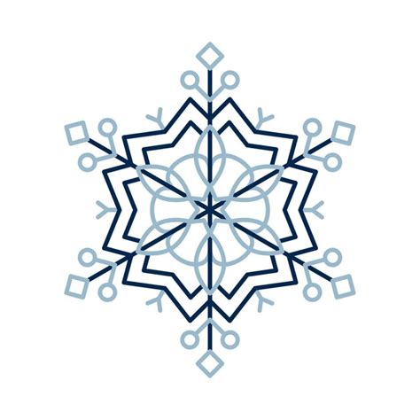 Premium Vector Winter Line Art Snowflake Icon Colorful Winter Ornament