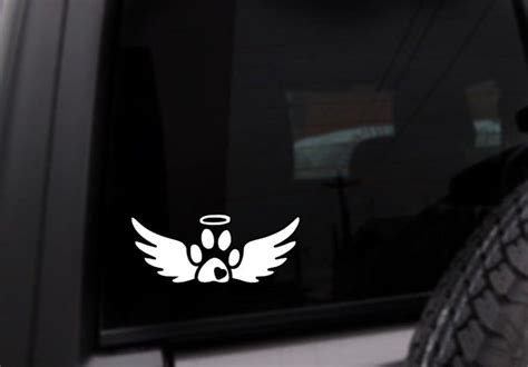 Dog Paw Angel Wings Halo Car Decal Vinyl Sticker Custom Etsy