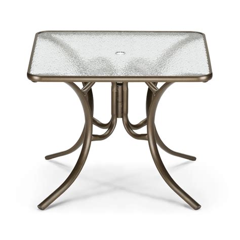 Belay (bernice) gray oak and glass top dining table, glass top with wood wood base. Telescope Casual 36" Square Glass Top Dining Table | 3860