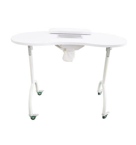 Comme nous l'avons vu pour les tables pliantes, un bon nombre modèles peuvent être posées sur roulettes. Table de manucure portable et pliante équipée d'un aspirateur