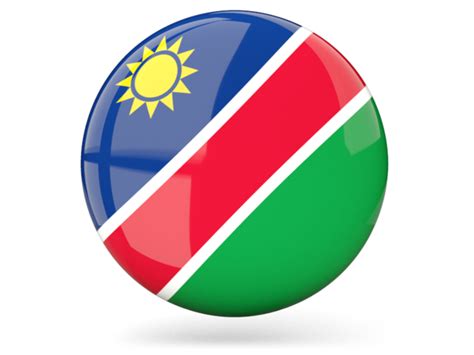 Large and creative group of people gathered together in the form of a map namibia , a map of the world. Glossy round icon. Illustration of flag of Namibia