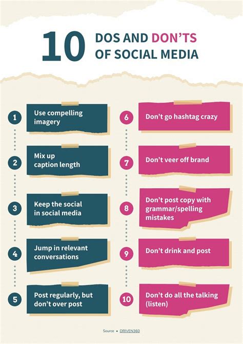 10 do s and don ts of social media free infographic template piktochart